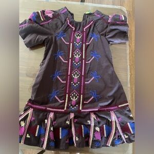 FARM Rio Embroidered Mini Dress - Brown and Purple